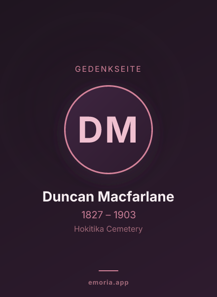 Gedenkportrait von Duncan Macfarlane