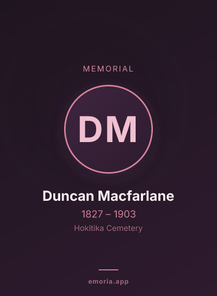 Memorial portrait of Duncan Macfarlane