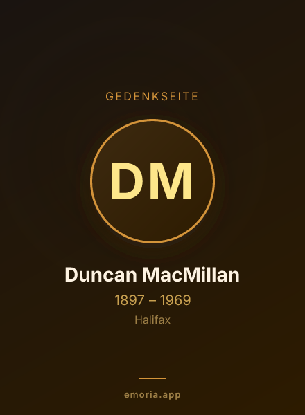 Gedenkportrait von Duncan MacMillan