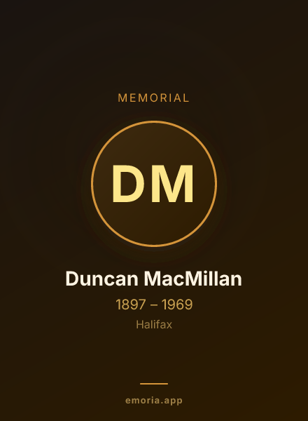 Memorial portrait of Duncan MacMillan