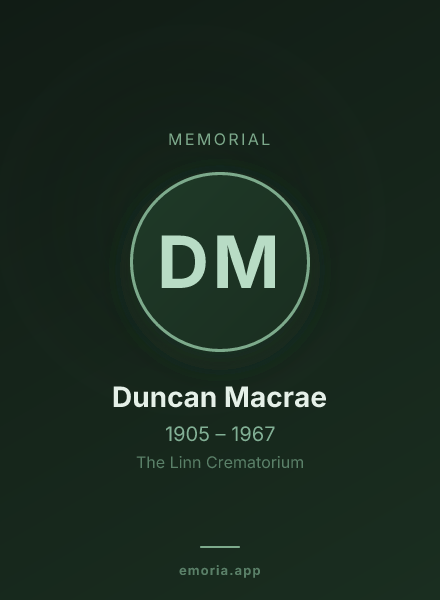 Memorial portrait of Duncan Macrae
