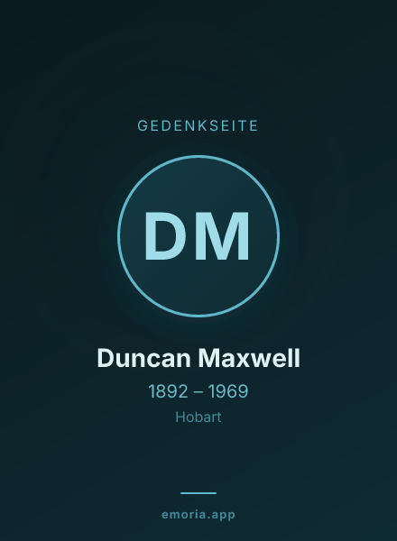 Gedenkportrait von Duncan Maxwell