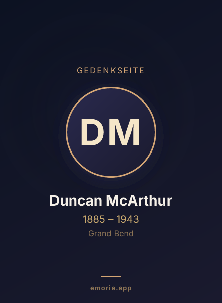 Gedenkportrait von Duncan McArthur
