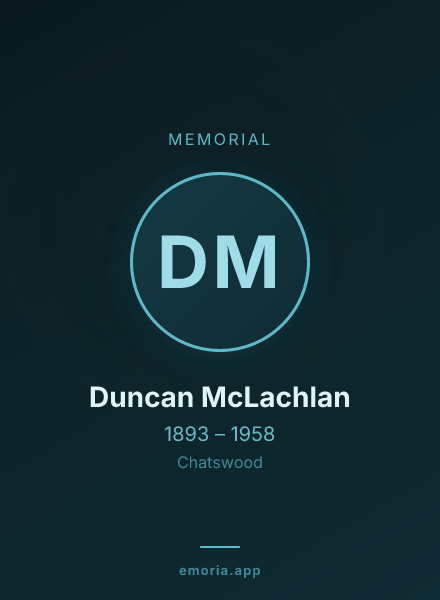 Memorial portrait of Duncan McLachlan