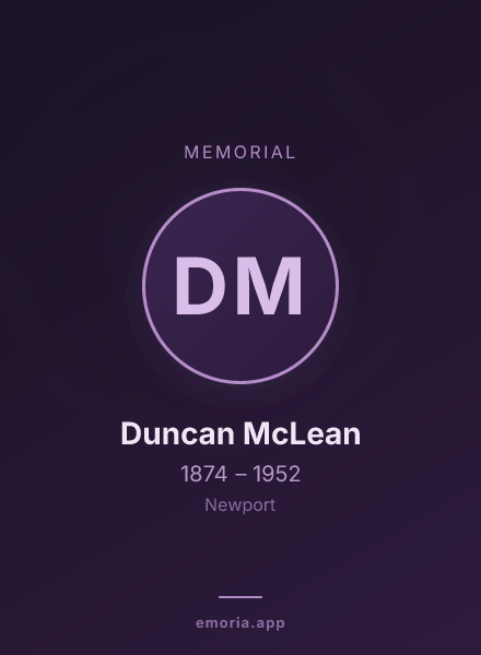 Memorial portrait of Duncan McLean