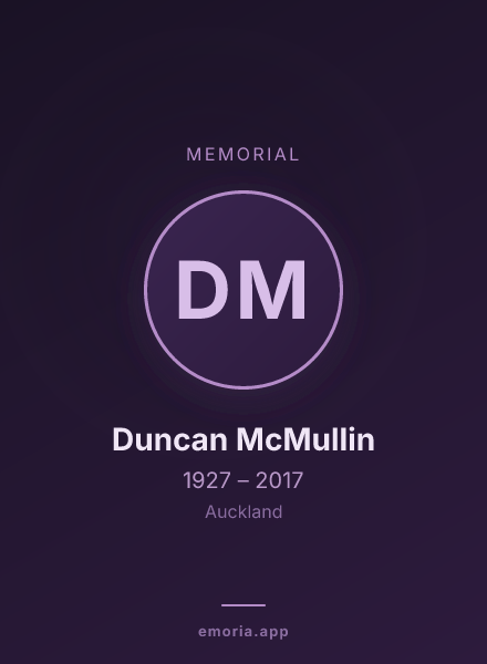 Memorial portrait of Duncan McMullin