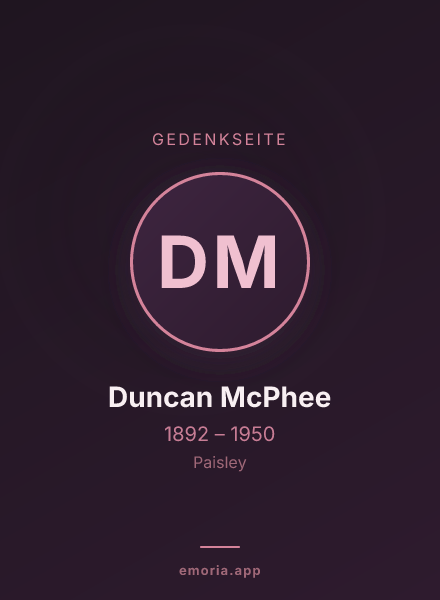 Gedenkportrait von Duncan McPhee