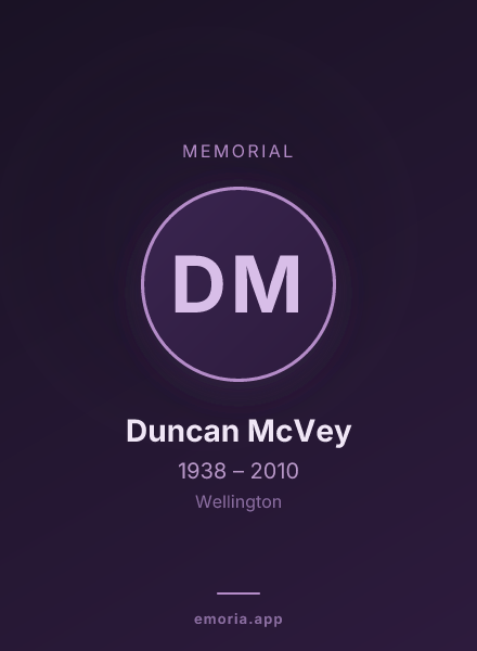Memorial portrait of Duncan McVey