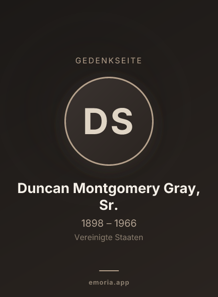 Gedenkportrait von Duncan Montgomery Gray, Sr.