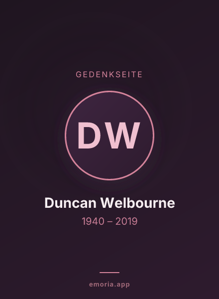 Gedenkportrait von Duncan Welbourne