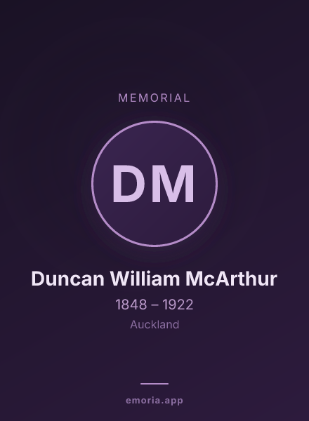 Memorial portrait of Duncan William McArthur