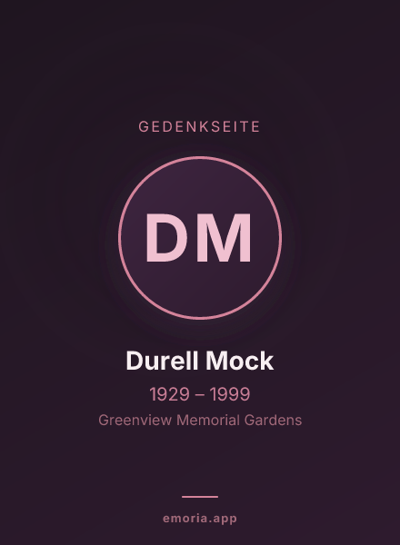 Gedenkportrait von Durell Mock