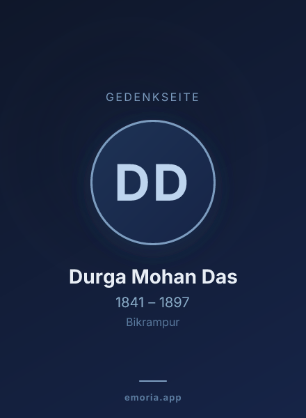 Gedenkportrait von Durga Mohan Das
