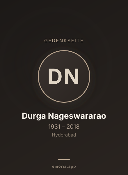 Gedenkportrait von Durga Nageswararao