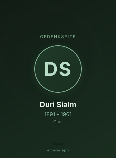Gedenkportrait von Duri Sialm