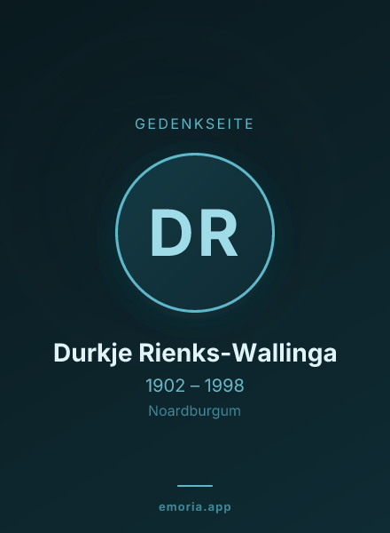 Gedenkportrait von Durkje Rienks-Wallinga