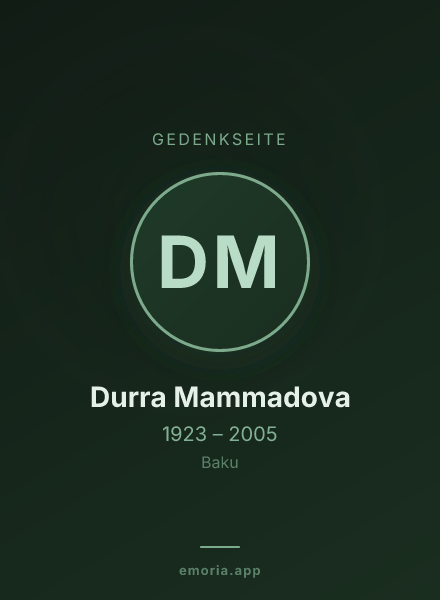 Gedenkportrait von Durra Mammadova
