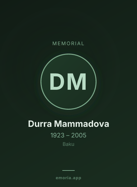 Memorial portrait of Durra Mammadova