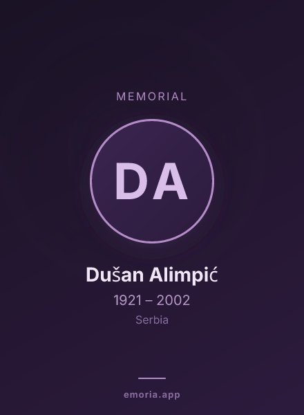 Memorial portrait of Dušan Alimpić