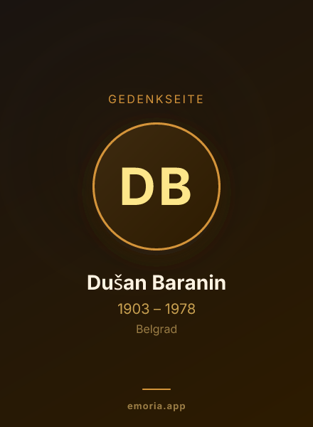 Gedenkportrait von Dušan Baranin