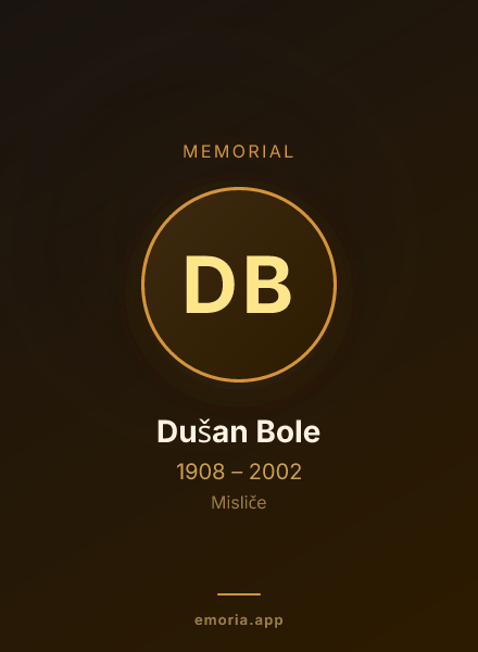 Memorial portrait of Dušan Bole