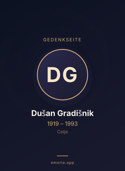 Gedenkportrait von Dušan Gradišnik
