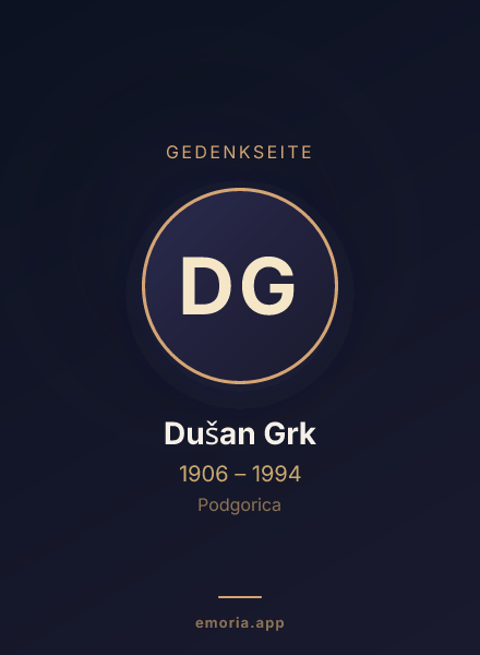 Gedenkportrait von Dušan Grk