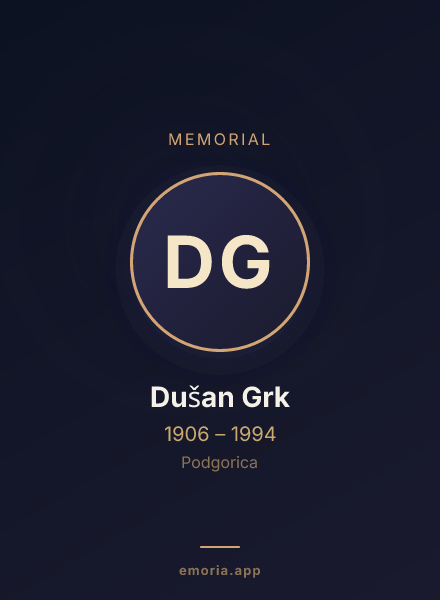 Memorial portrait of Dušan Grk