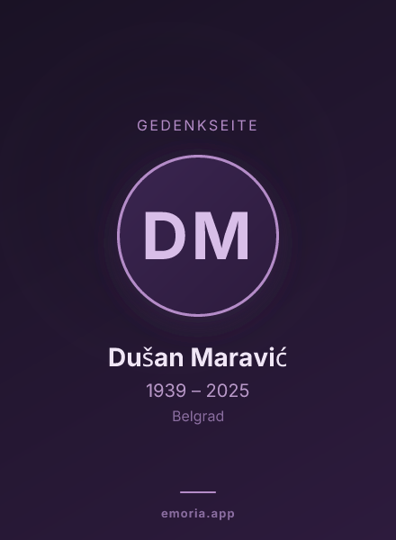 Gedenkportrait von Dušan Maravić