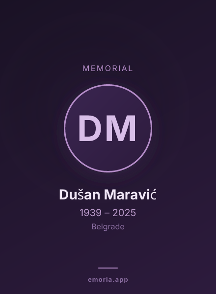 Memorial portrait of Dušan Maravić
