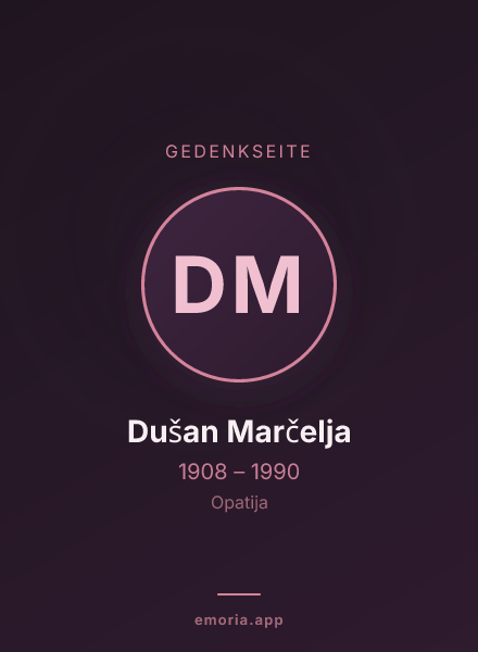 Gedenkportrait von Dušan Marčelja