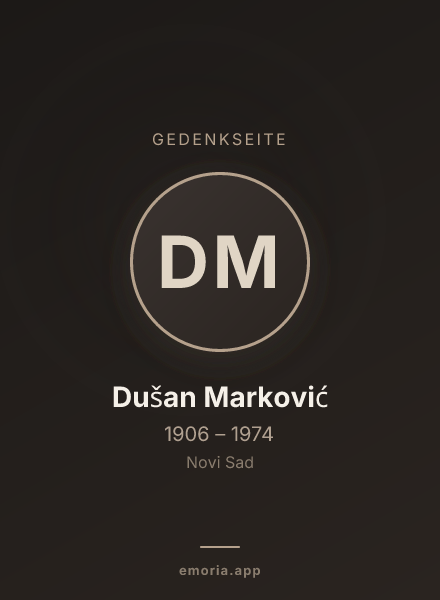 Gedenkportrait von Dušan Marković