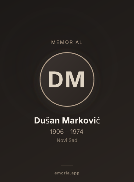 Memorial portrait of Dušan Marković