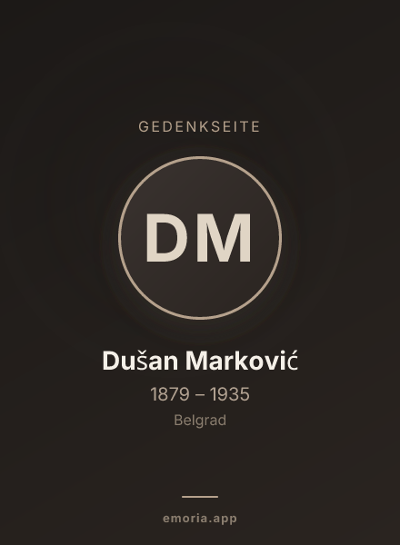 Gedenkportrait von Dušan Marković