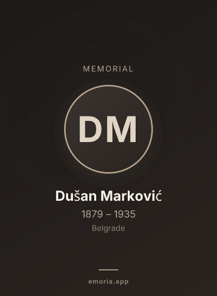 Memorial portrait of Dušan Marković