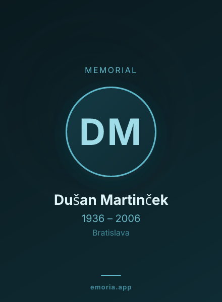 Memorial portrait of Dušan Martinček
