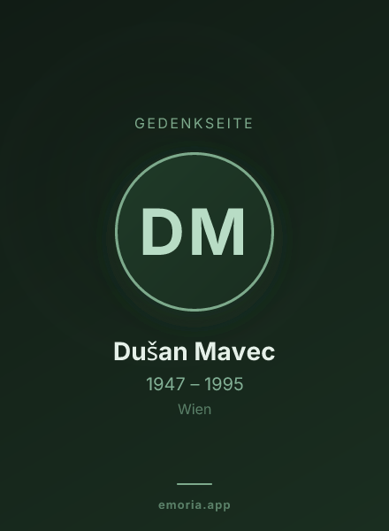 Gedenkportrait von Dušan Mavec