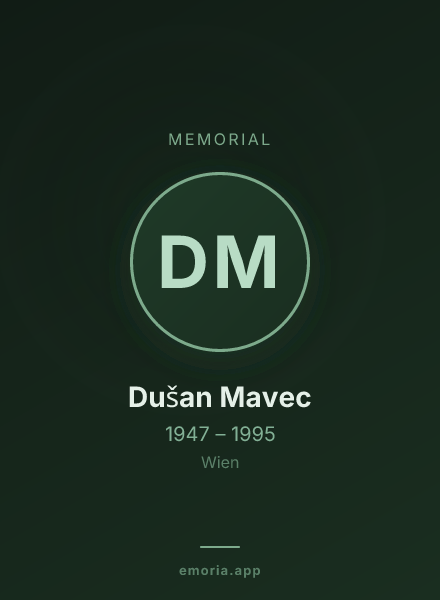 Memorial portrait of Dušan Mavec