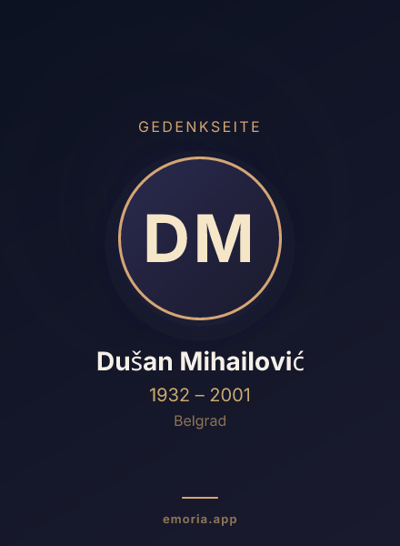Gedenkportrait von Dušan Mihailović