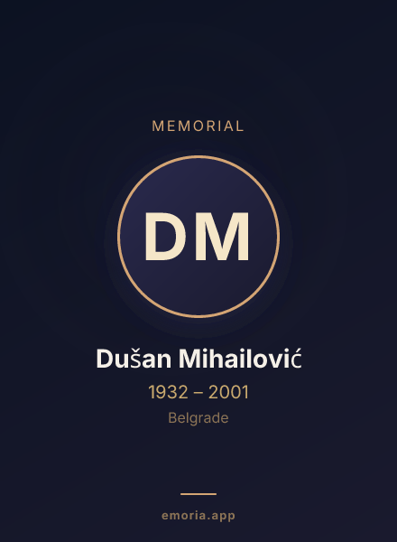 Memorial portrait of Dušan Mihailović