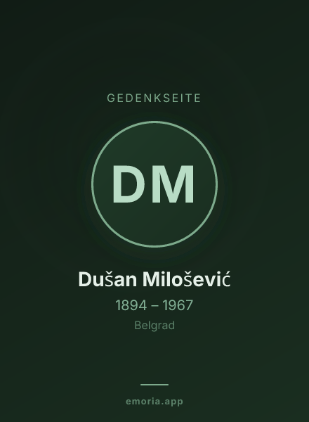 Gedenkportrait von Dušan Milošević