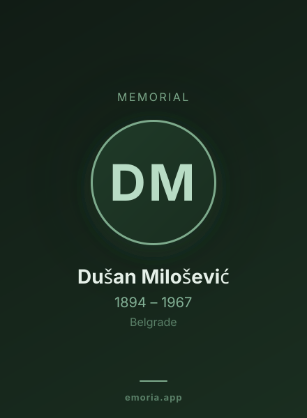 Memorial portrait of Dušan Milošević
