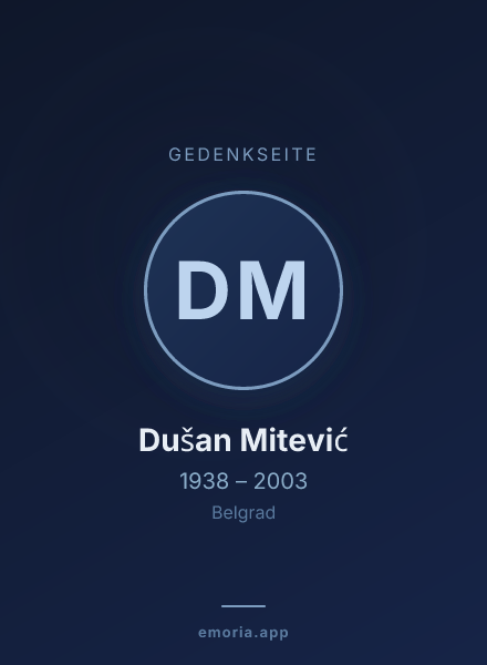 Gedenkportrait von Dušan Mitević
