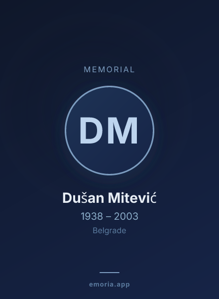 Memorial portrait of Dušan Mitević