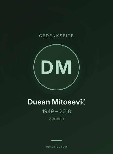 Gedenkportrait von Dusan Mitosević