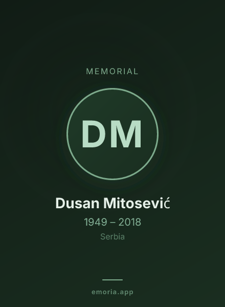 Memorial portrait of Dusan Mitosević