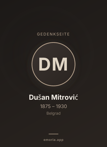 Gedenkportrait von Dušan Mitrović