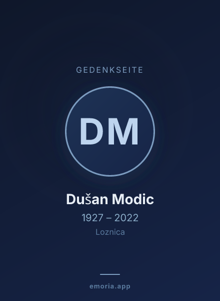 Gedenkportrait von Dušan Modic