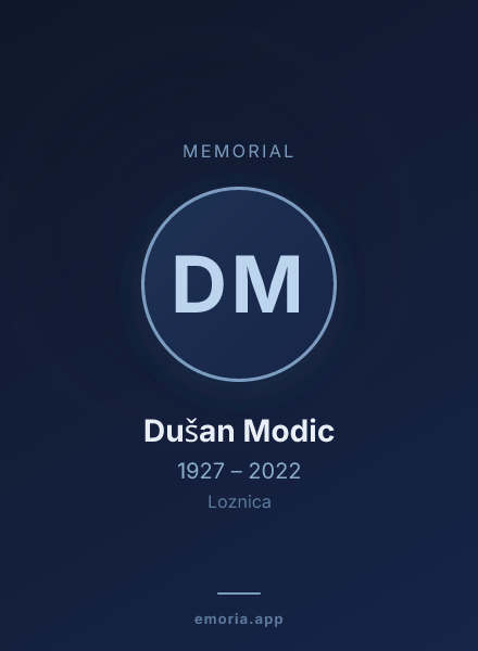 Memorial portrait of Dušan Modic