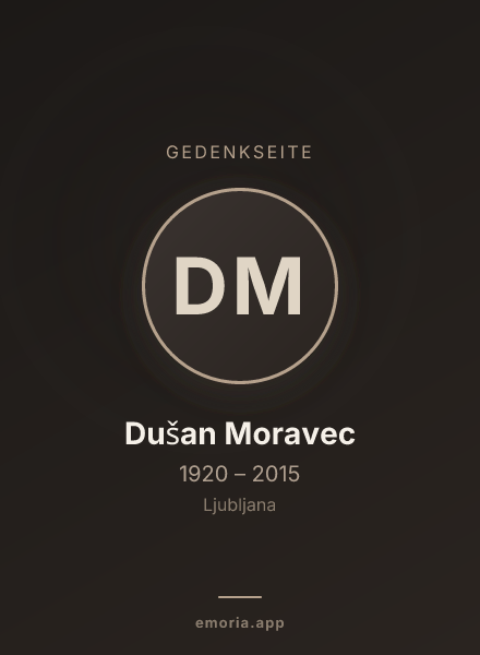 Gedenkportrait von Dušan Moravec